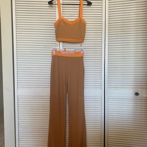 Zara orange and brown crocheted set BNWOT